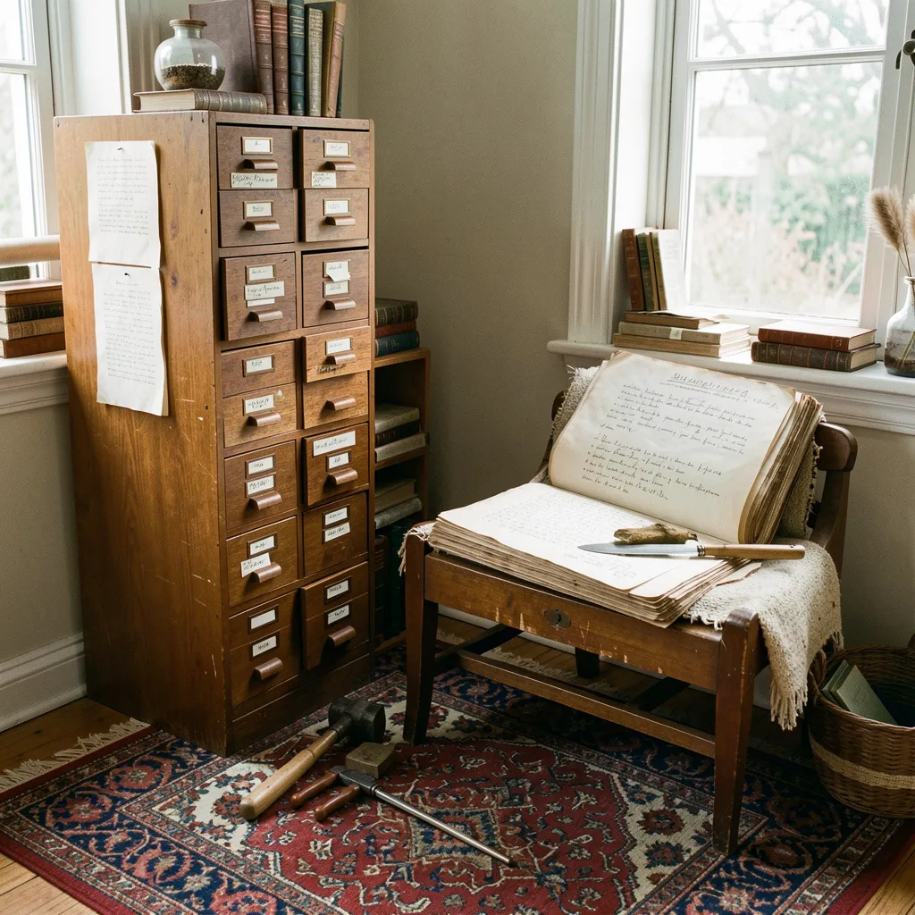 Classic library atmosphere with ambient lighting